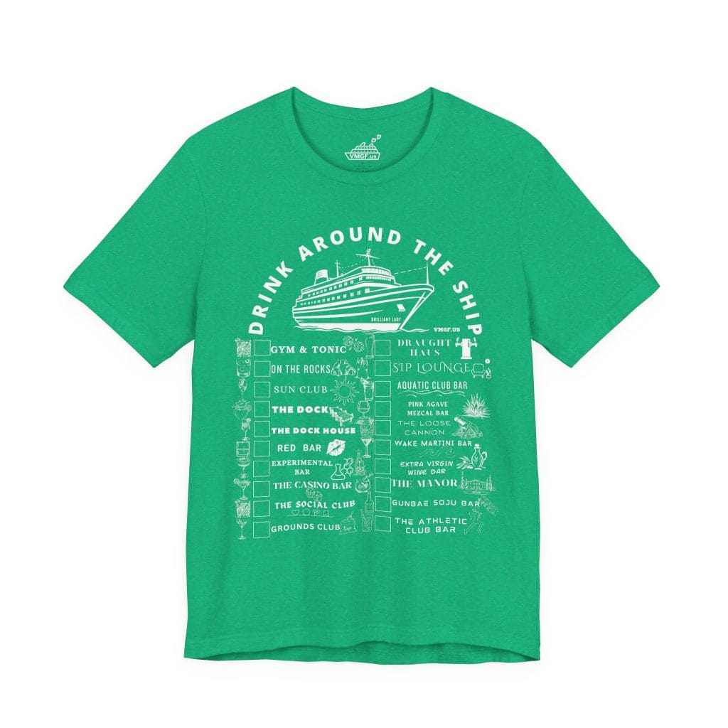 Brilliant Lady bar crawl shirt in heather kelly green with white text